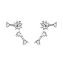 1pc S925 Silver Zirconia Zodiac Stud Earrings, Minimalist & Versatile, Suitable As Valentine's Day, Mother's Day, Holiday Gift