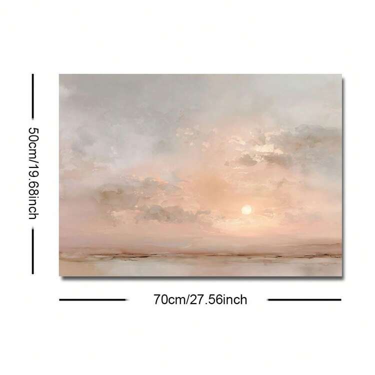1幅装裱/未装裱水彩日落天际线帆布海报，波西米亚抽象风景墙面艺术印刷品，极简主义美学装饰画，适用于公寓、客厅、卧室、现代家居装饰 - 彩色 - 查看 8