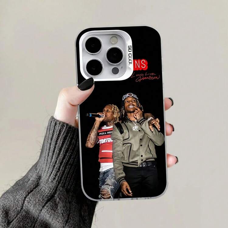 Funda de teléfono K-Kings Rapper V-Von para 17,16,15,14,13,12,11,Pro,Max,Plus, anti-caída gris blanco mate con parachoques duro - Z2 - Añade 13