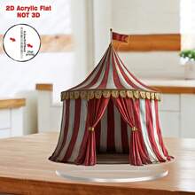 2D Plano, Suporte de Exibição Acrílico de Estilo Retrô Boêmio de Tenda de Circo 2D - Decoração Multifuncional de Mesa, Adequado para Casa e Escritório, Presente de Ano Novo Perfeito