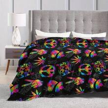Soft, Usable For All Seasons, Hippie Blankets And Throws - Boho Hippie Quilt Blanket, Hippie Print Throw Blanket - Adults Hippie Blanket For Couch Sofa, Colorful, Artistic Design With Peace & Nature Motifs - 多色22 - 查看 5