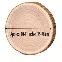 1 件 10-11 英寸质朴大木片，用于中心装饰 - 天然未加工的泡桐木，非常适合婚礼和生日、DIY 工艺品和家居装饰