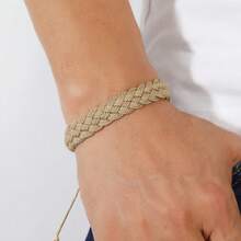 1pc New Style Hemp Rope Woven Bracelet Unisex Versatile Jewelry Valentine's Day Graduation Season Holiday Gift Neutral Style  Bracelet - Coffee Brown - View 3