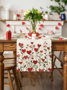 1 chiếc khăn trải bàn hình lá trái tim màu đỏ bằng vải lanh, trang trí bàn ăn nhà bếp, bàn kỷ niệm, đám cưới, trang trí nhà cửa, tiệc tùng (13x35.4/47.2/63/72/78.7 inch) - Nhiều màu - Xem 1