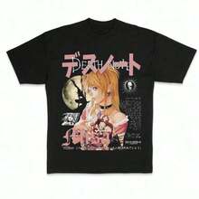 Misa Vintage Graphic Tees, Tshirt, Merch, Anime Clothing, Unisex Manga Anime Shirts Top Menswear Womenswear Streetwear - Black - View 2