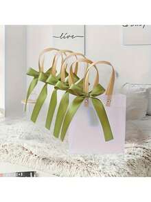 5 sacoșe transparente, 3 culori cu panglică cu fluturi, geantă de transport pentru cadouri de festival, 5,91 * 5,12 * 2,76 in, pungă de plastic pentru cadouri de ziua de naștere, bomboane, pungă de cumpărături pentru bijuterii, inel, colier, cercei, cutie, favoruri pentru domnișoare de onoare, ambalaj pentru bomboane de nuntă, pungă de cumpărături universală de Ziua Îndrăgostiților