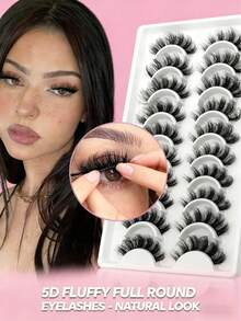 7 Pairs Manga Lashes Faux Mink Eyelashes, Natural & Thick False Eyelashes, Makeup Travel Essentials (TEN03)