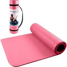 Tapete para Yoga con Correa para Transportar, Yoga de 8 mm de Grosor para Cualquier Ejercicio, Resistente, Flexible y Porttil, Fcil de Limpiar, Enrollable. - Rosa - Ver 2
