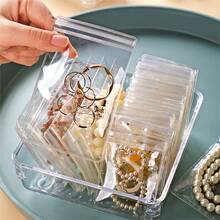 45 Pieces 3 Sizes Transparent Jewelry Zipper Bags - Rustproof Self-Sealing Waterproof Plastic Bags, Suitable For Rings, Earrings, Necklaces - Portable Travel Storage Box, Scratch-Resistant Protective Design, Semi-Transparent Inner Lining, Earring Bags, Ring Organizer, Compact Design, Durable Material, Small Storage Box, Frequent Travelers - 45 Transparent Pieces - View 9