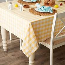 DII - Mantel de Mesa (177.8 cm), diseño de Cuadros, Color(132 x 132 cm (Rectangular) Amarillo) - Multicolor - Ver 6