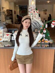 Women Knit Tops - Apricot - View 1