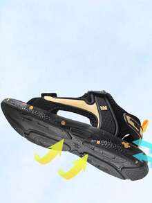 夏季新款儿童露趾凉鞋，男女童透气防滑软底沙滩鞋，轻便运动凉鞋，适合校园、海滩、休闲、日常、运动等场合。 - 芥末黃 - 查看 2