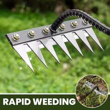 5/6/7/8 Teeth Carbon Steel Garden ing Rake Gardening Hand er Tools Garden  Rakes Metal Heavy Duty Manual Claw Remover er for Lawn Yard and Gardens Farm Uprooting 8 DentsGarden Rakes