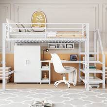 Kids Bed Frames, Headboards & Footboards - White + Metal + 140cm*200cm - View 3