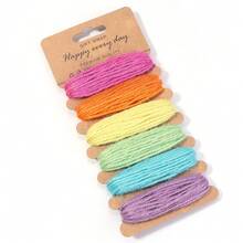 1 Board Multi-Color Linen Cord - Beading Thread And String For Handmade DIY Jewelry Making Craft Supplies - Natural Linen Rope, Soft, Durable, Easy For Making Beaded Necklaces, Bracelets, Keychains (6 Colors/Board) - Multicolor - View 10
