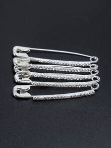 10pcs Sparkling Rhinestone Pins, 5.5cm Length, Versatile Brooch For Shirt, Scarf, Waistband, Hat Decoration - Multicolor - View 12