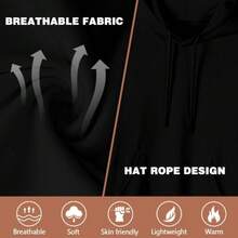Fashion Plus Size Letter Print Hoodie - Women's Comfortable Long Sleeve Sweatshirt For Autumn And Winter, Soft Casual Thickened Warm Top - 黑色 - 查看 2