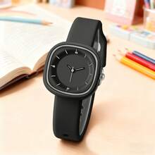 Women's Petite Cute Square Silicone Strap Quartz Wrist Watch