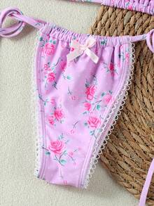 Lady Pink Strappy Fashion Elegant Bikini Sweet & Spicy Sexy Three Pieces Swimsuit Set Beach Summer Spring 2026,Birthday Outfits For Women,Gym Wear Women,Elegant Dress Women,Elegant Dress Women,Vacation Outfits Women,Going Out Top - Multicolor - View 6