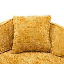 VelacasaBoneless Loveseat Sectional Sofa For Small Spaces – Modern Luxury Plush Chenille Curved Cloud Design, Extra Deep Seat, 2 Throw Pillows, No Assembly, Sectional Couches For Living Rooms, - 黃色 + 泡棉 + 彈簧 + 2 個座椅 + 泡棉 - 查看 9