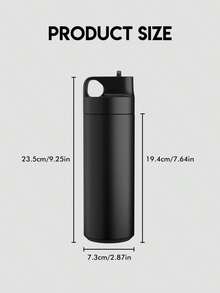 Bình nước giữ nhiệt 18oz có ống hút, bằng thép không gỉ, chống rò rỉ, cốc du lịch di động cho đồ uống nóng và lạnh, có thể tái sử dụng cho phòng tập thể dục, văn phòng, hoạt động ngoài trời. - màu đen - Xem 8