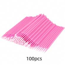 300pcs Eyelash Extension Kit, Disposable Eyelash Brushes, Mini Brushes, Black Mascara Wands, Lip Brushes, Suitable For Eyelash Extension, Tattoo, Lipstick Application (Pink) - Pink - View 13