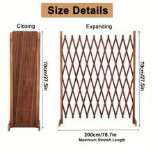 Senmeo 70x200cm(27.6x78.7") Pressure-Treated Wooden Pet Gate (Extendable), Indoor/Outdoor Fence - Christmas Pet Essential - 原木色 - 查看 3