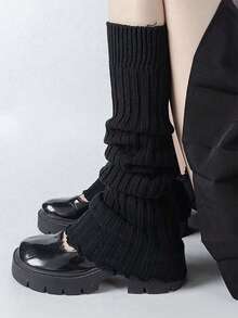 Aquecedores de Perna Decorativos Fofos com Listras Verticais Pretas e Brancas, Adequados para Primavera, Outono e Inverno, Acessórios de Outono, Presente de Natal