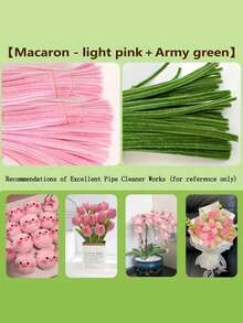 100/200 pièces de bâtonnets moelleux colorés, 2 couleurs différentes, convenant aux arts et artisanat, décorations DIY créatives, idéal pour faire des animaux, des fleurs et des décorations de fête - Multicolore - Voir 2