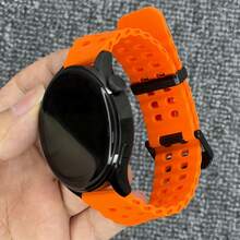 1 pieza Correa de reloj de silicona de unicolor y transpirable de 22 mm con doble hebilla, compatible con Samsung/Watch Series - Multicolor - Ver 3