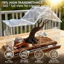 360° Transparent Acrylic Jumping Spider Enclosure Breeding Box Spliced Reptiles Geckos Insect Ventilated Terrarium - Style 4 - View 3