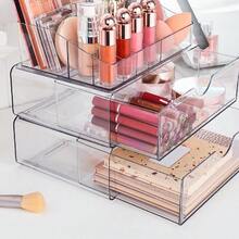 3-Tier Clear Makeup Organizer With Drawers, Cosmetic Storage Display For Dresser, Countertop, And Bathroom Vanity - Beauty Holder For Lipsticks, Brushes, And Skincare,Travel Essential,Travel,Valentine's Day,Room Decor,Purse Essentials,Makeup Bags For Women,Purse Essential Items,Cruise Essential,Designer Handbags,Basics,Vanity Essentials,Room,Cute Makeup Bag - Clear - View 6