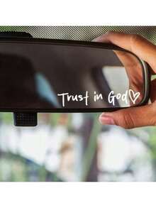 1pc Bible Church Mirror Stickers - Trust God, Faith In The Hope Of Love, Self Adhesive Shining Appearance, Teacher Religious Gift, "Trust God" With Heart Shaped Pattern - Christian Church Decoration For Churches, Homes, Schools, And Offices! Suitable For Family Use, Parties, Churches, As A Birthday Gift, Halloween And Christmas Holiday Small Gift. - 黑色 - 查看 6