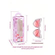 6/12个装情人节小矮人礼盒，高纸板零食盒，带透明窗口和提手，粉色心形礼品袋，适合装派对礼物、糖果、饼干、周年纪念用品 - 彩色 - 查看 3