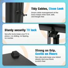 Portable TV Stand With With Laptop Shelf Universal TV Floor Stand For 32"-65" LCD LED OLED TVs Supports Up To 40kg And Max VESA 400x600mm 50° Swivel Mount For Bedroom Dorm Office Use - Black - View 7