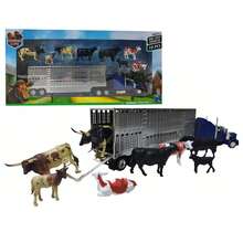 trailer ganadero con toros y vacas escala 1:43 - Azul Marino - Ver 2