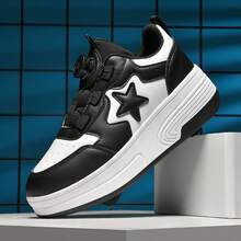 夏季青少年学生成人情侣潮流时尚透气低帮运动鞋双轮户外运动溜冰鞋男女