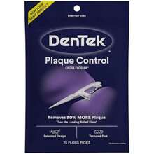Dentek Comfort Clean Floss Picks | Silky Ribbon Floss to Remove & Plaque | 150 Picks | Pack of 3(75 Count (Pack of 1) Hilo dental cruzado) - Multicolor - Ver 1