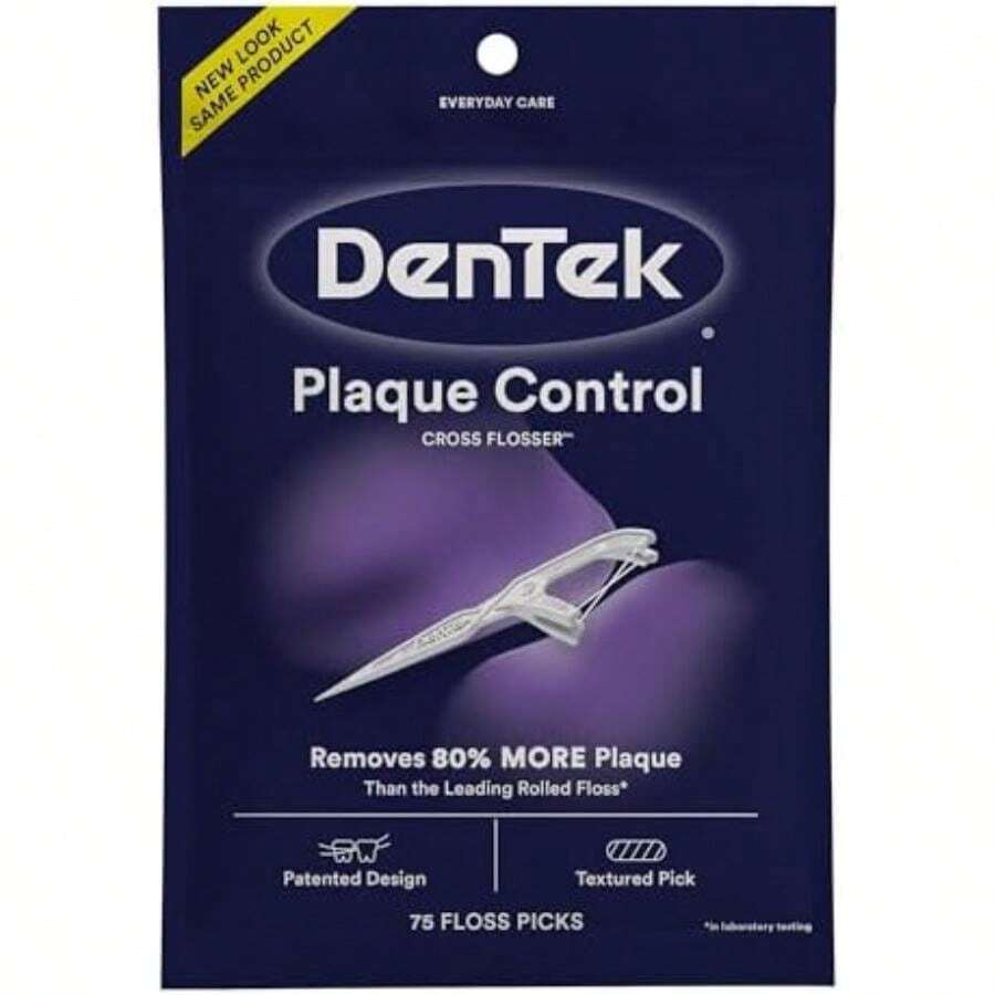 Dentek Comfort Clean Floss Picks | Silky Ribbon Floss to Remove & Plaque | 150 Picks | Pack of 3(75 Count (Pack of 1) Hilo dental cruzado) - Multicolor - Ver 1