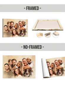 Catygift Customized Family Photo Collage Canvas Print, Personalized Family Canvas Wall Art, Unique Family Photo Gift For Mom, Dad, Anniversary - As Shown - View 14