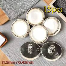 15/25/35/50pcs Pearlescent Hand-Sewn Gold-Edged Round Buttons, Cat Eye Coat Shirt Fasteners - Multicolor - View 11