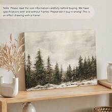 1pc Winter Wonderland Vintage Canvas Wall Art - Vibrant Leaf Pattern Retro & Art Deco Print, Framed/Unframed Horizontal Home Decor For Living Room, Office & Hotel Gifts - Multicolor - View 10