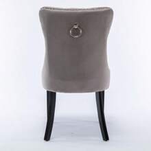 Dining Chairs - 灰色 + 天鵝絨 + 泡沫 - 查看 7