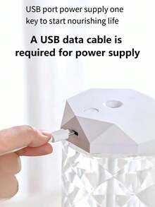 1个水晶加湿器，400毫升/USB供电，家用及卧室适用，空气净化器，空气清新剂，低噪音，不影响睡眠 - 查看 7