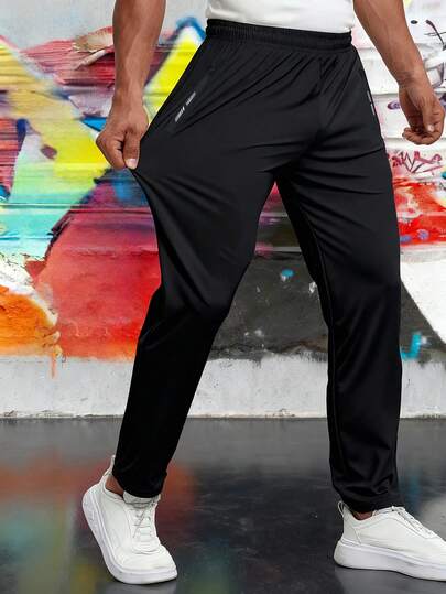 1pc Teen Boys Outdoor Exercise Sports Casual Elastic Waist Jogger Pants, Spring/Autumn