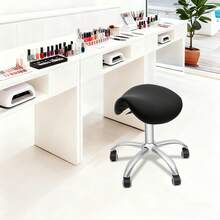 SanBouSi Ergonomischer Arbeitsstuhl Schwarz - Satteldesign, 40mm Schwammkissen, 5 Rollen