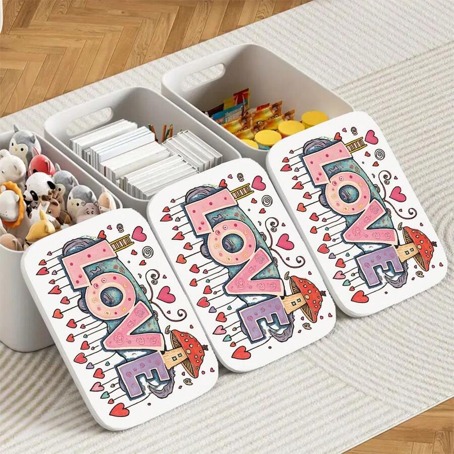 1pc White Plastic Storage Box With Patterned Lid, Dust-Proof Rectangular Storage Container, Suitable For Home, Office, Wardrobe - 25x18x16cm (9.8x7x6.3 Inches)