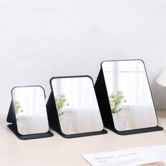 1个折叠式桌面化妆镜，适合学生宿舍书桌，翻转式便携镜