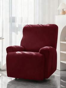 1/2/3pcs Set, Solid Color Milk Silk Stretch Thickened Sofa Cover, Waterproof Elastic, Dustproof Washable, Massage Chair Cover, Multiple Colors Available, Home Appliances, Modern Minimalist All Season Anti-Slip Sofa Slipcover, Pet-Friendly Home Decor - Burgundy - View 3