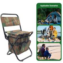 Silla Plegable Portátil con Bolsa de Transporte para Exteriores - Verde militar - Ver 7